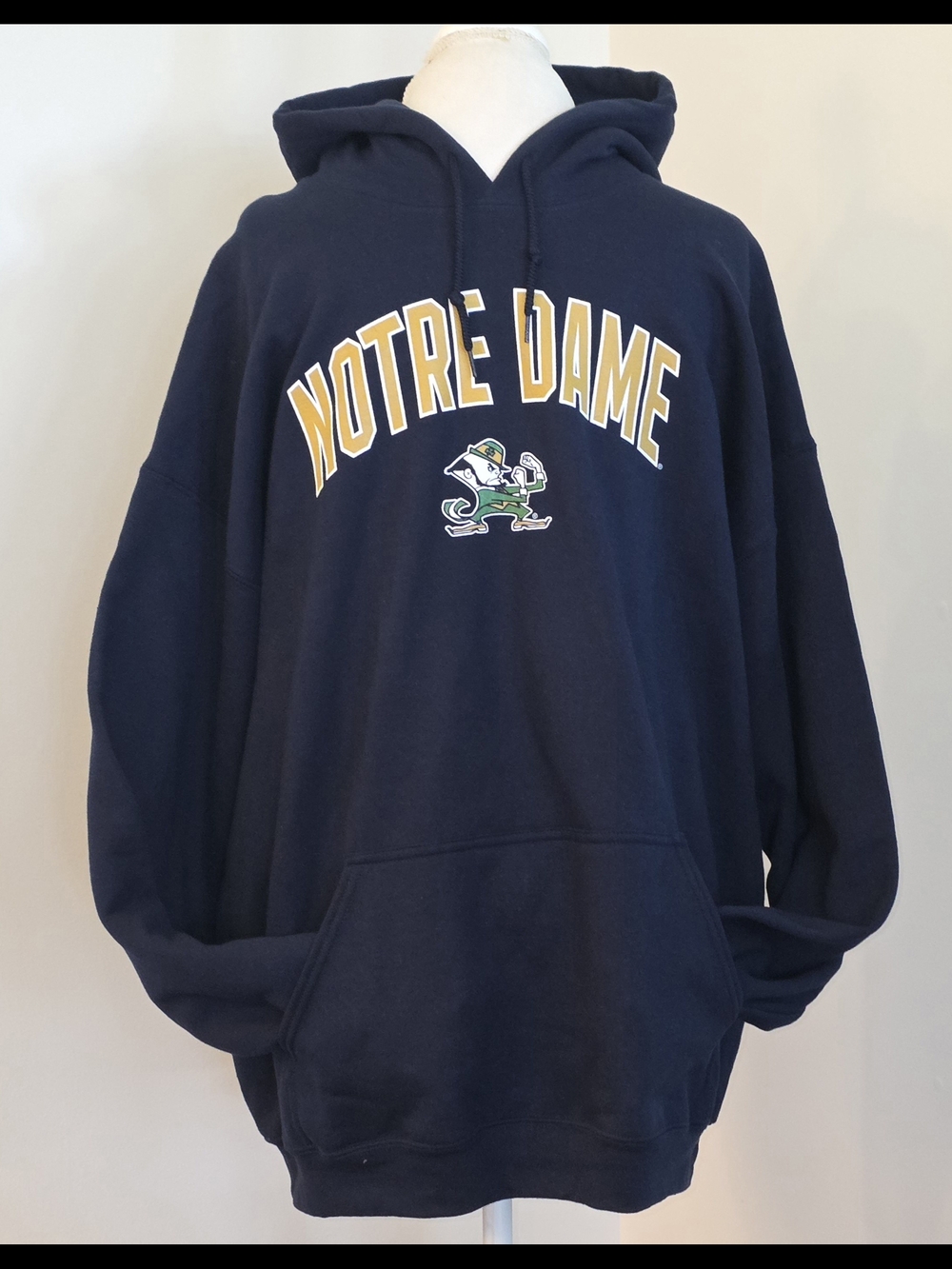Men's Notre Dame University Fighting Irish Blue Pullover Hoodie Size XXL - NEW